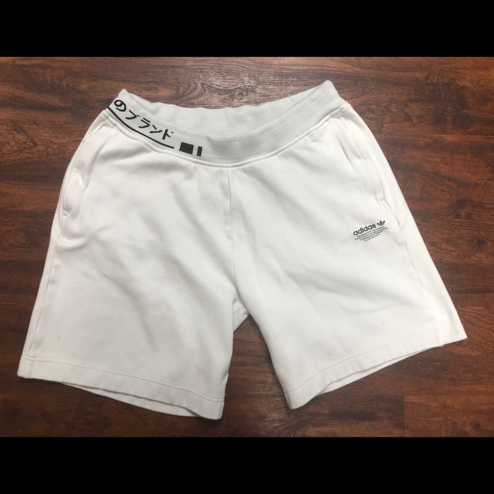 Adidas shorts adult L white great shape.